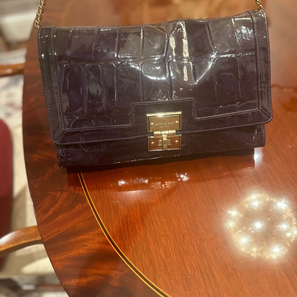 Gorgeous EUC croc embossed Kate Spade crossbody in eggplant - Picture 10 of 10